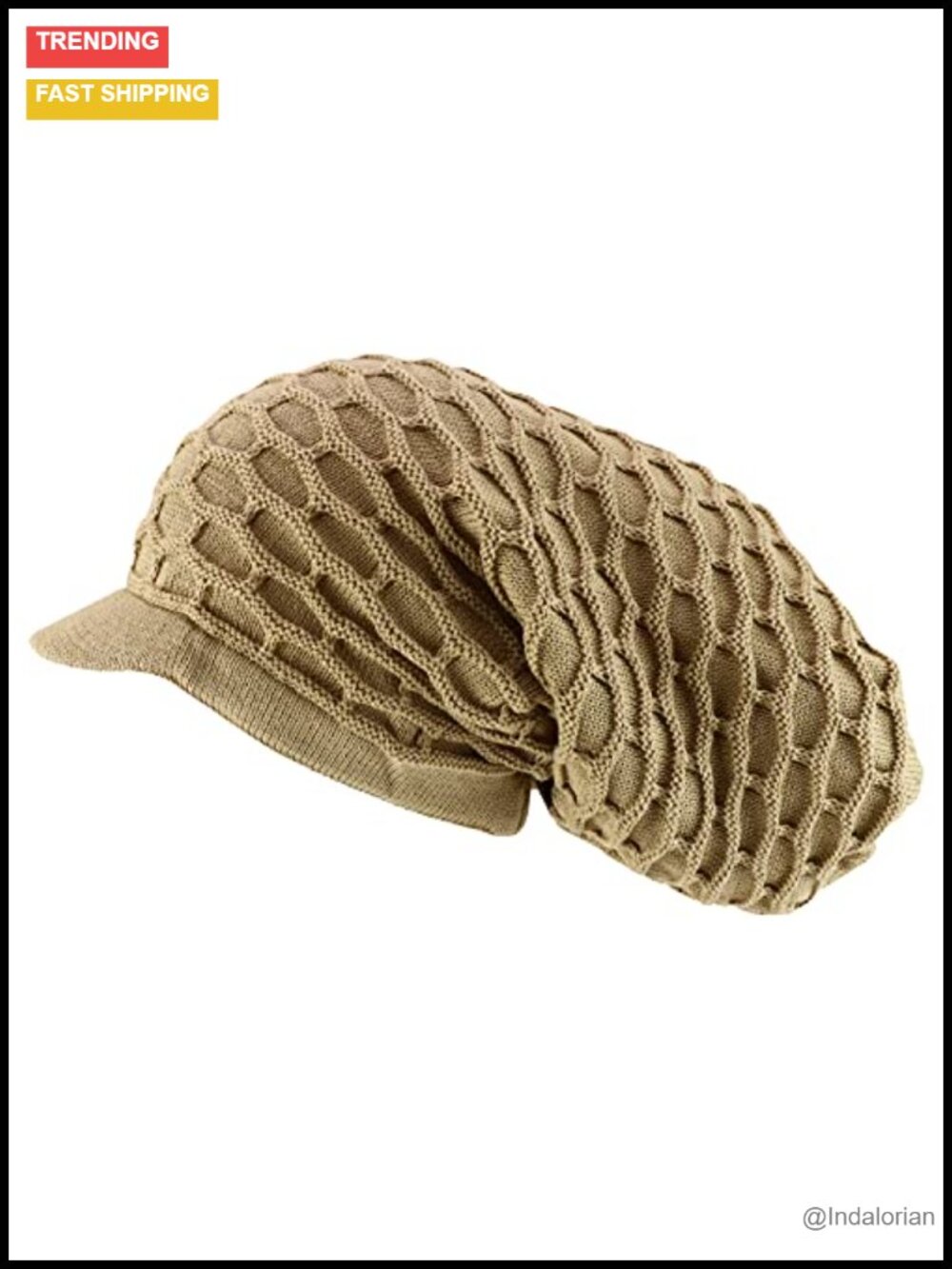 Rasta Dreadlock Reggae Cotton Oversize Long Beanie Visor Cap